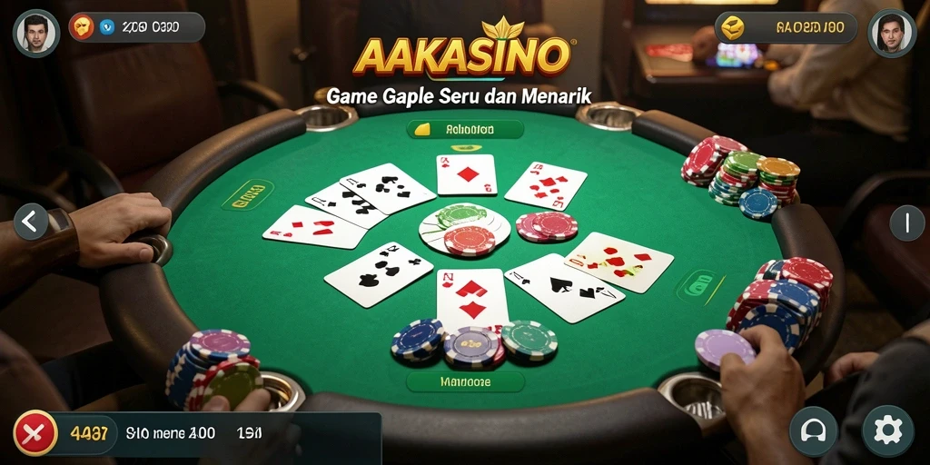 Gameplay seru AAKASINO dengan kartu Gaple yang menarik.