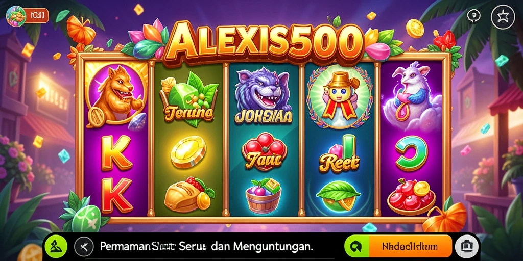 Screenshot gameplay ALEXIS500 yang menampilkan keseruan bermain slot.