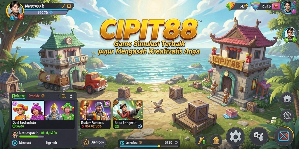 Tangkapan layar gameplay <strong>CIPIT88</strong> menampilkan komunitas aktif dan desain kota yang kreatif.