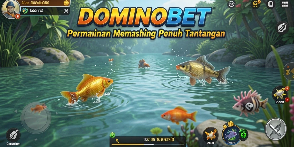 Tampilan menarik dari gameplay memancing di DOMINOBET.