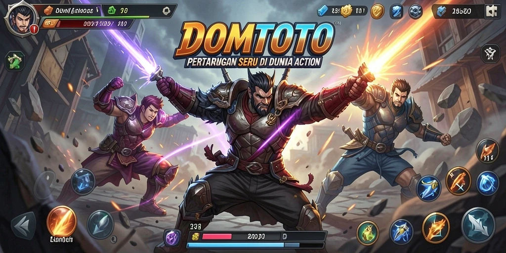 Tampilan gameplay <strong>DOMTOTO</strong> yang penuh aksi dan mendebarkan.