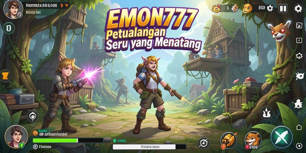 Tangkapan layar gameplay EMON777 menampilkan karakter dalam petualangan yang mendebarkan.