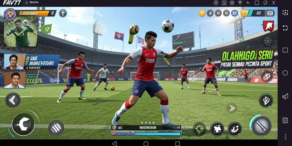 Gameplay seru dalam FAV77 dengan aksi olahraga yang mendebarkan.