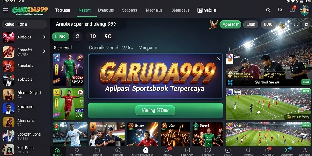 Tampilan antarmuka aplikasi GARUDA999 saat taruhan berlangsung.