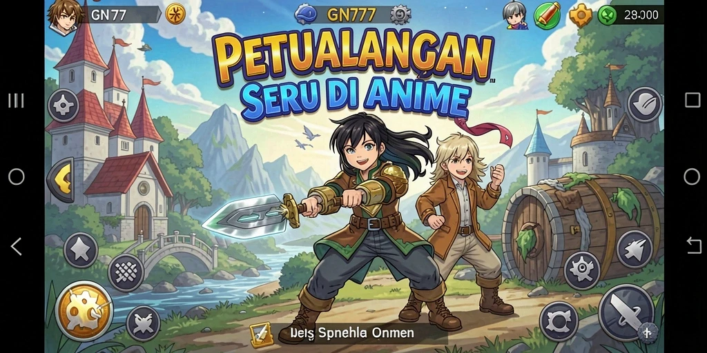 Screenshot gameplay GN777 yang menampilkan aksi seru dan karakter anime.