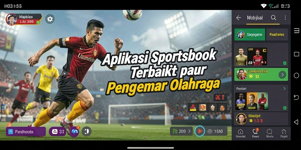 Tampilan utama H03 menampilkan berbagai pilihan taruhan olahraga.