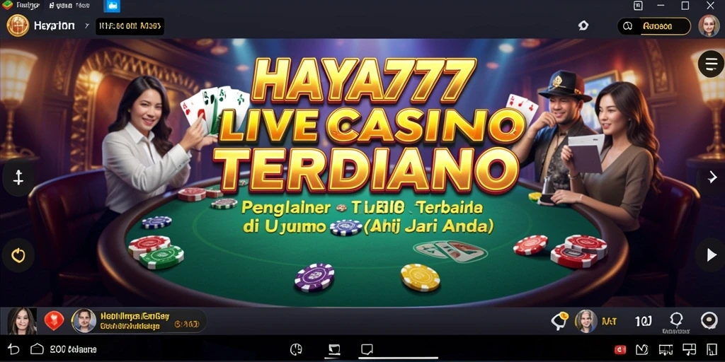 Tampilan gameplay Live Casino HAYA777 dengan dealer langsung.