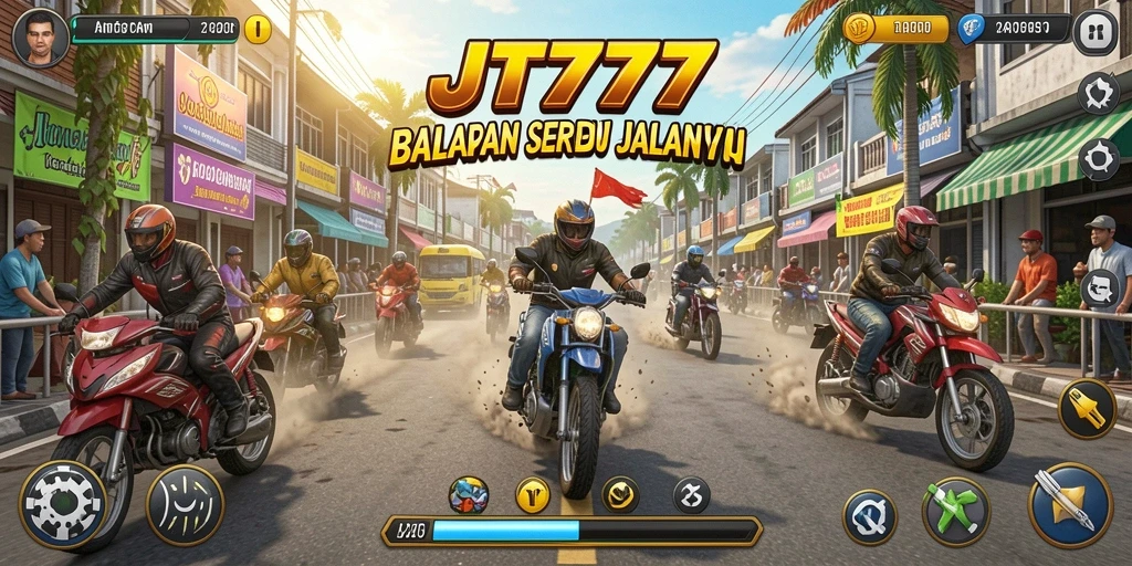 Tampilan gameplay seru dalam balapan jalanan yang mendebarkan.