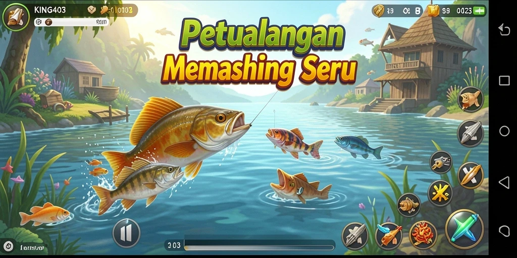 Tampilan gameplay <strong>KING403</strong> yang seru dan menegangkan saat memancing.
