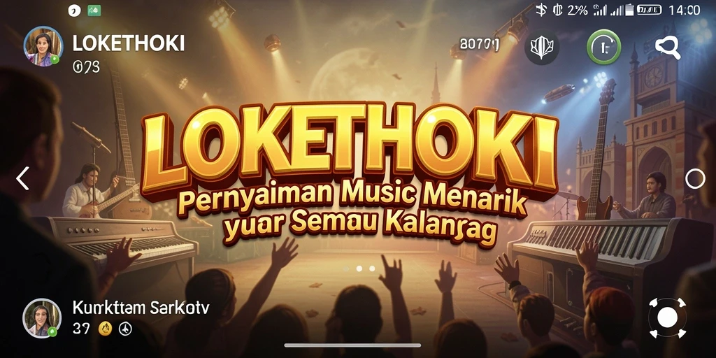 Tampilan gameplay LOKETHOKI dengan berbagai pilihan lagu musik.