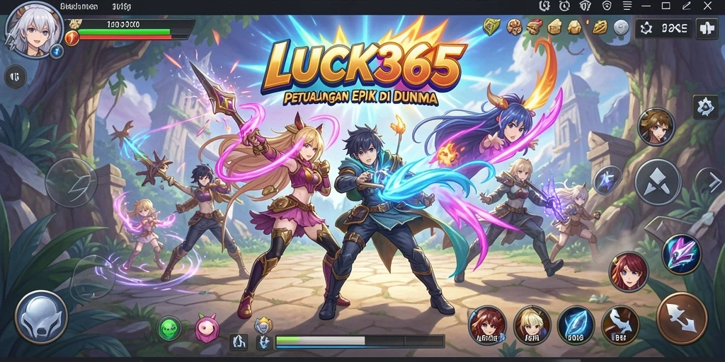 Tampilan gameplay LUCK365 dengan karakter anime yang menarik.