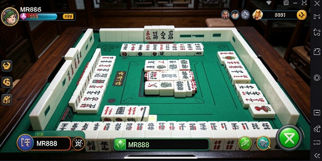 Gameplay seru MR888 dalam Mahjong dengan desain grafis menarik.