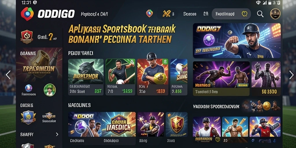 Tampilan gameplay Sportsbook yang menarik dan interaktif di ODDIGO.