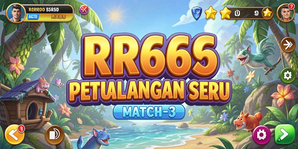 Tampilan gameplay RR666 yang penuh warna dan menantang dalam genre Match-3.