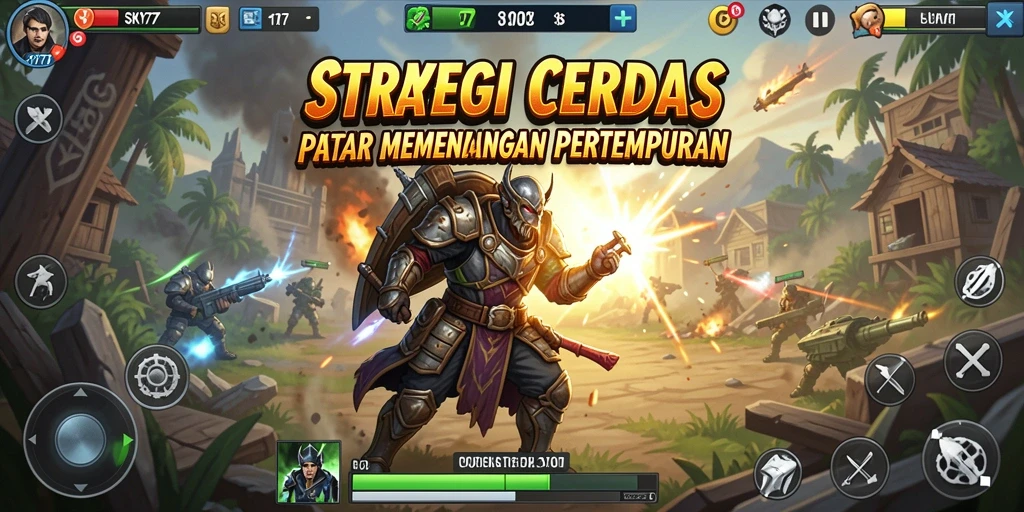 Tangkapan layar SKY77 menampilkan momen ketegangan dalam permainan strategi.
